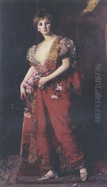 La Cueillette Des Roses Au Harem Oil Painting by Charles Emile Auguste Carolus-Duran