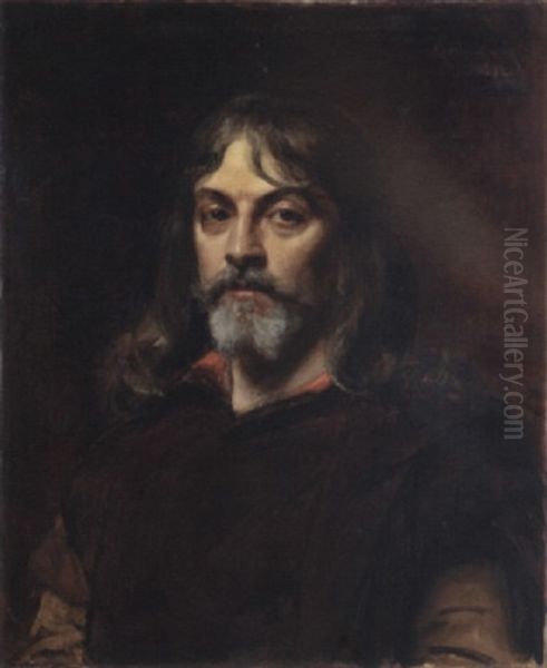 Portrait De L'acteur Mounet-sully Oil Painting by Charles Emile Auguste Carolus-Duran