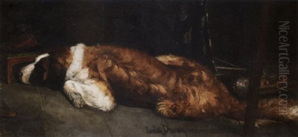 Le Chien De La Visite Au Convalescent Oil Painting by Charles Emile Auguste Carolus-Duran