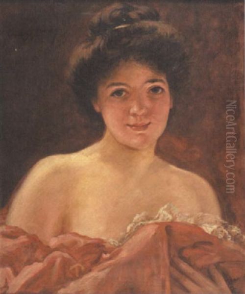 Portrait De Jeune Femme Oil Painting by Charles Emile Auguste Carolus-Duran
