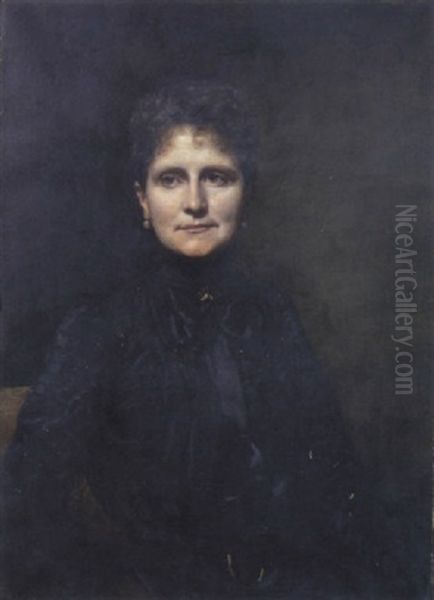 Portrait De Madame Sylvain Chateau Nee Celeste Bonhomme Oil Painting by Charles Emile Auguste Carolus-Duran