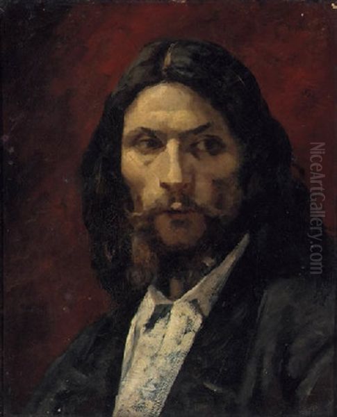 Portrait Of A Bearded Man Oil Painting by Charles Emile Auguste Carolus-Duran