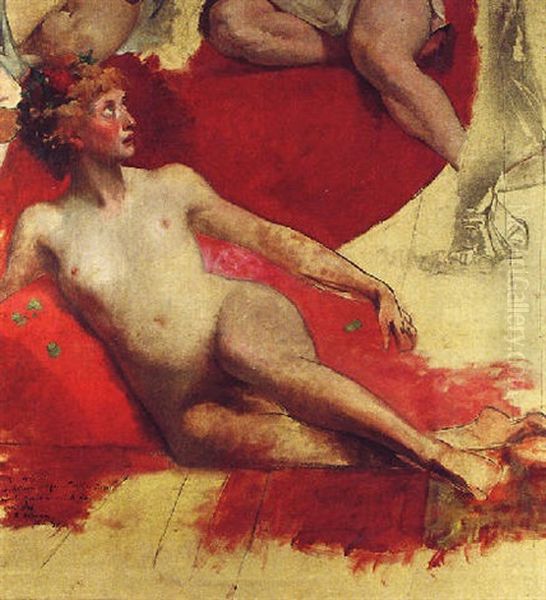 Grande Etude De Nu Oil Painting by Charles Emile Auguste Carolus-Duran