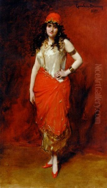 A Harem Beauty Oil Painting by Charles Emile Auguste Carolus-Duran