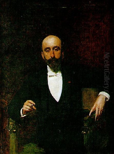 Portrait D'alexandre Billotte, Secretaire General De La Banque De France Oil Painting by Charles Emile Auguste Carolus-Duran