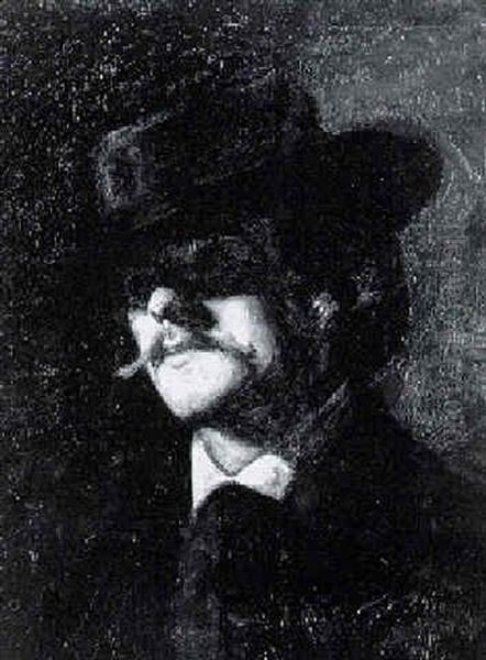 Portrait D'homme Au Chapeau Oil Painting by Charles Emile Auguste Carolus-Duran