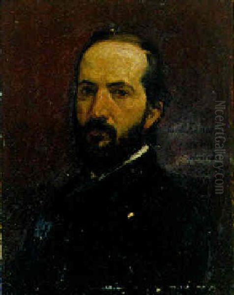 Portrait Of Dr. Ramacciotti Oil Painting by Charles Emile Auguste Carolus-Duran