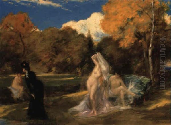 Apres La Nage Oil Painting by Charles Emile Auguste Carolus-Duran