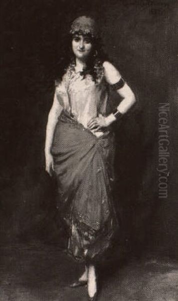 Chanteuse Arabe Oil Painting by Charles Emile Auguste Carolus-Duran
