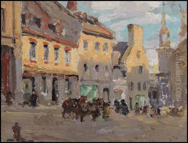 Rue Bonsecours, Montreal Oil Painting by Paul Archibald Caron