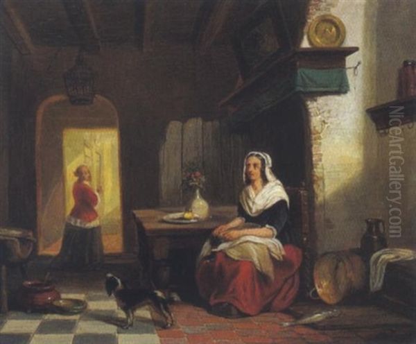 Kuchenarbeit Oil Painting by Henri Joseph Gommarus Carpentero