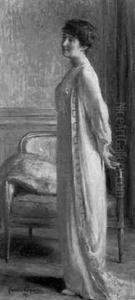 Femme A La Robe Blanche Oil Painting by Madeleine Carpentier