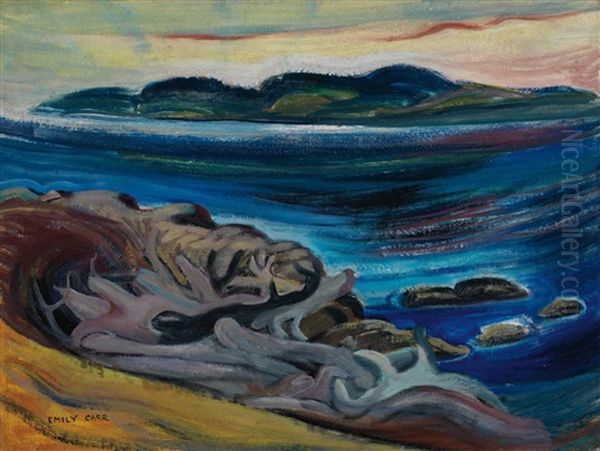 Shoreline Oil Painting by Emily M. Carr