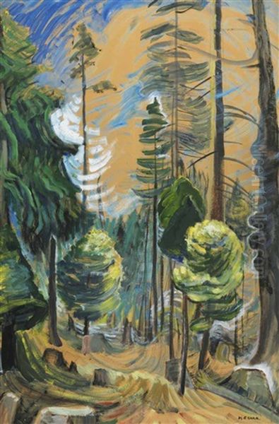 Bc Forest Oil Painting by Emily M. Carr