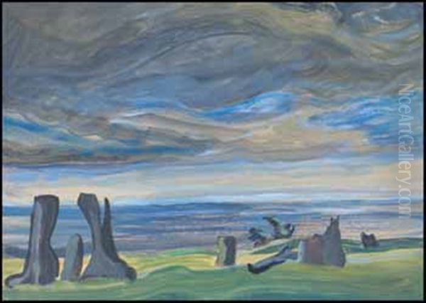 Westcoast Sea And Sky Oil Painting by Emily M. Carr
