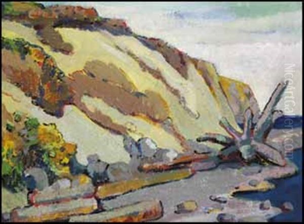 Beach Scene, Victoria, Bc Oil Painting by Emily M. Carr