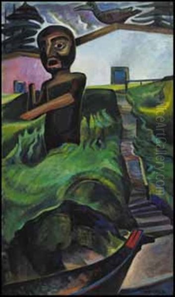 The Crazy Stair (the Crooked Staircase) Oil Painting by Emily M. Carr