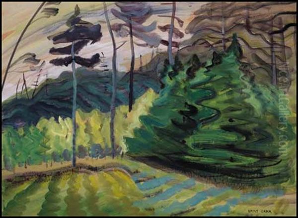 Bc Forest Oil Painting by Emily M. Carr