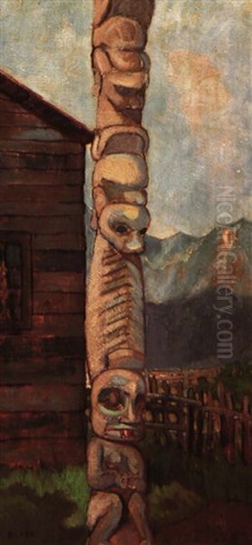 West Coast Totem Oil Painting by Emily M. Carr