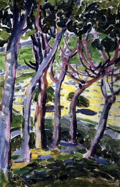 Trees Oil Painting by Emily M. Carr