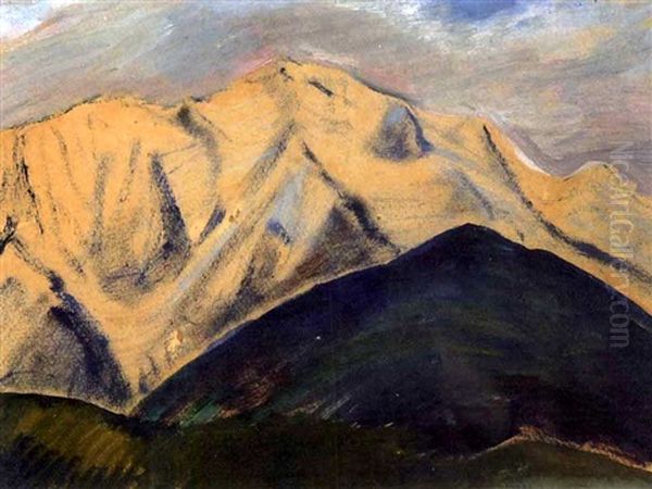 Snowy Mountain Range Oil Painting by Emily M. Carr