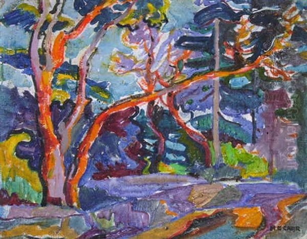 Deciduous Forest Oil Painting by Emily M. Carr