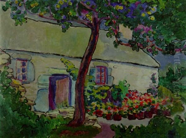 A Cottage In Brittany Oil Painting by Emily M. Carr