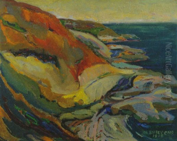 Along The Cliff, Beacon Hill, In The Distance Horseshoe Bay Oil Painting by Emily M. Carr