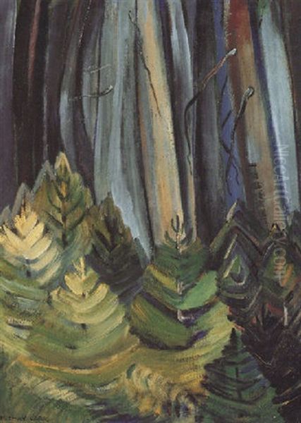 British Columbia, Forest Interior Oil Painting by Emily M. Carr