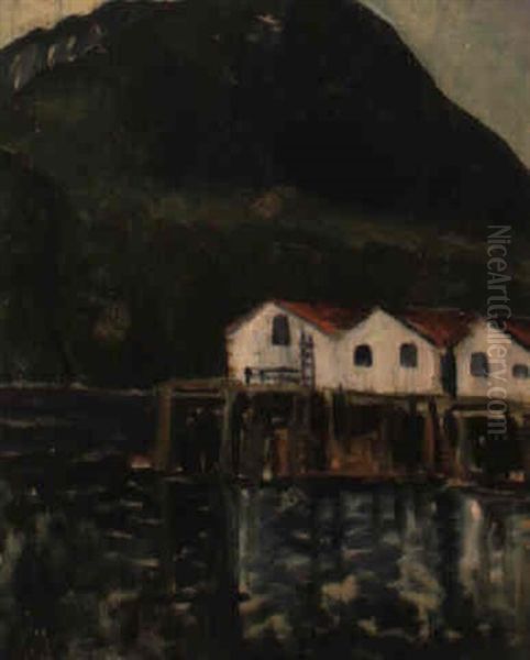 Fish Wharves Oil Painting by Emily M. Carr