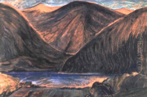 Rocky Mountain Lake View Near Lillooet, B.c. Oil Painting by Emily M. Carr