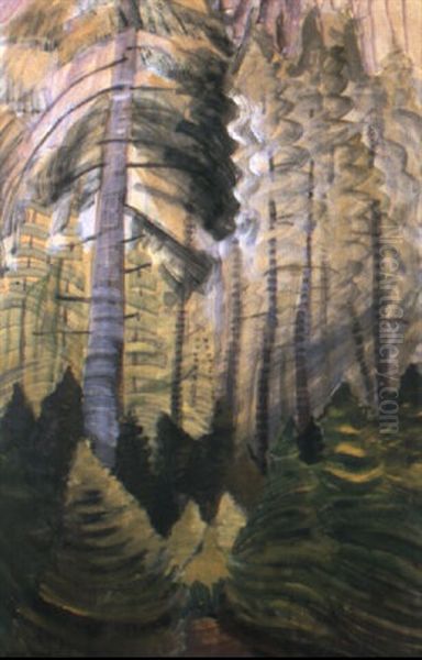 Forest Oil Painting by Emily M. Carr