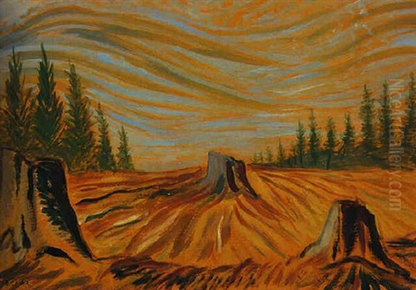 Cleared Land Oil Painting by Emily M. Carr