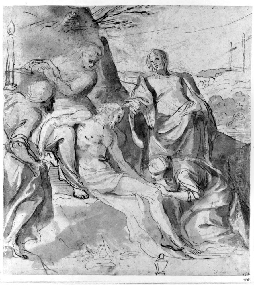 The Entombment Oil Painting by Agostino Carracci