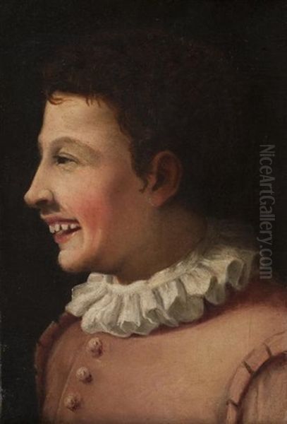 Jeune Garcon De Profil Oil Painting by Annibale Carracci