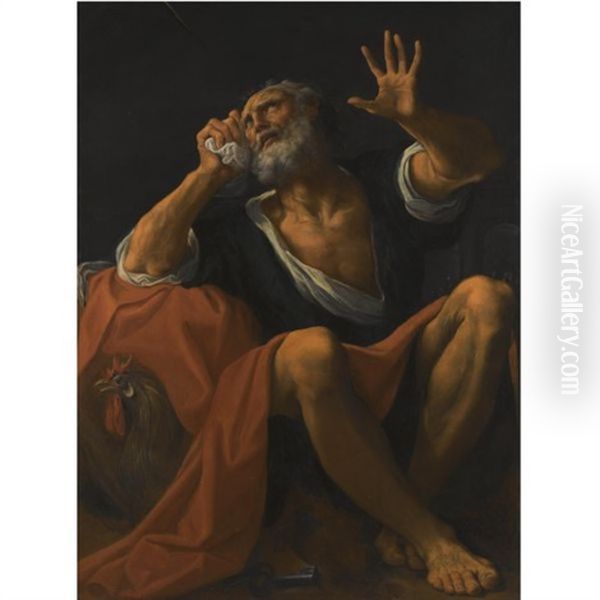 The Penitent Saint Peter Oil Painting by Ludovico Carracci