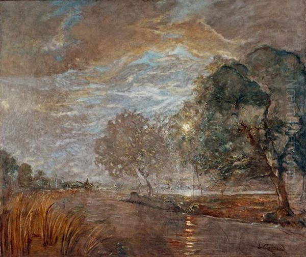 Paysage Au Clair De Lune Oil Painting by Louis-Hilaire Carrand