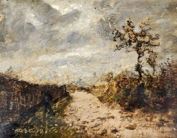 Chemin En Hiver Oil Painting by Louis-Hilaire Carrand