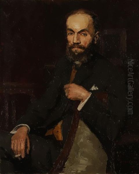 Portrait D'auguste Pierret Oil Painting by Georges Henri Carre