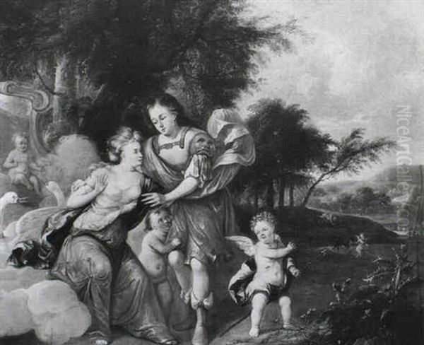 Venus And Adonis Oil Painting by Hendrik Carre