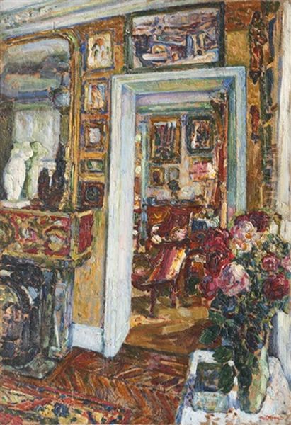 Interieur Oil Painting by Augustin Carrera