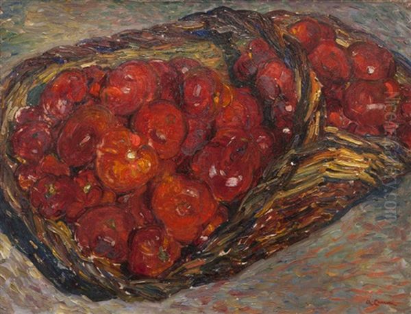 Panier De Tomates Oil Painting by Augustin Carrera