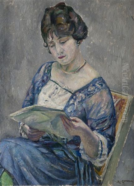 La Lecture Oil Painting by Augustin Carrera