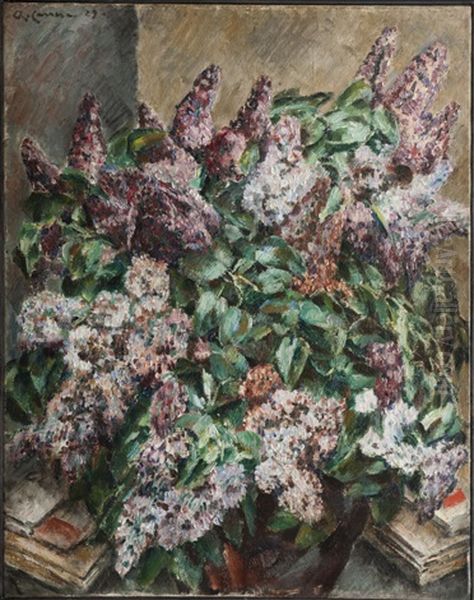 Nature Morte Au Lilas Oil Painting by Augustin Carrera