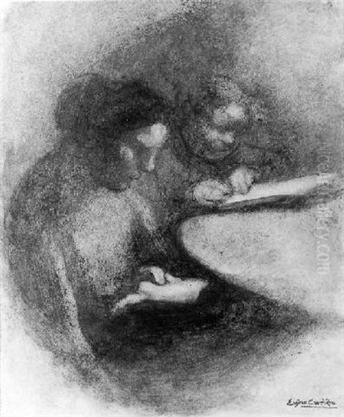 La Dictee Oil Painting by Eugene Carriere