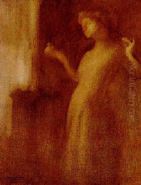 La Fileuse Oil Painting by Eugene Carriere