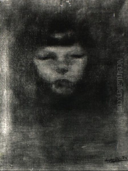 Portrait D'ariane Oil Painting by Eugene Carriere