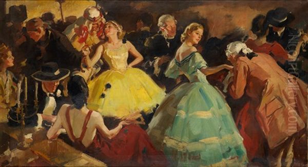 Ruth's Cheeks Flushed, Her Eyes Became Starry Oil Painting by Pruett Carter