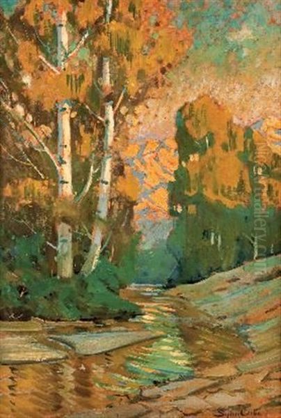 Stream In The Mountains Oil Painting by Sydney Carter