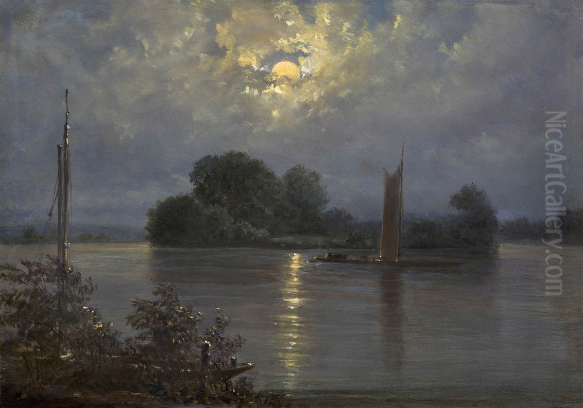 Vollmond Bei Pillnitz Oil Painting by Carl Gustav Carus